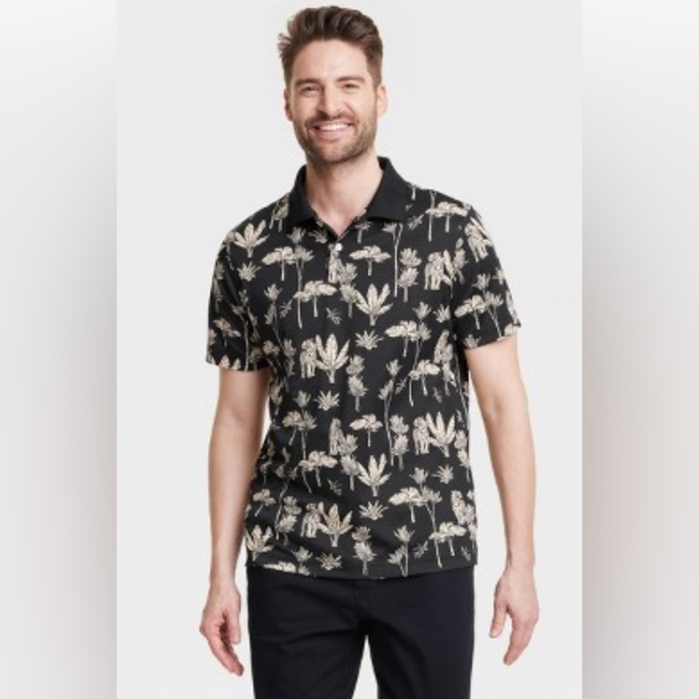 🎁Like New Good Fellow & Co. Black/Cream Tigers Collared Shirt- Small (36-37)